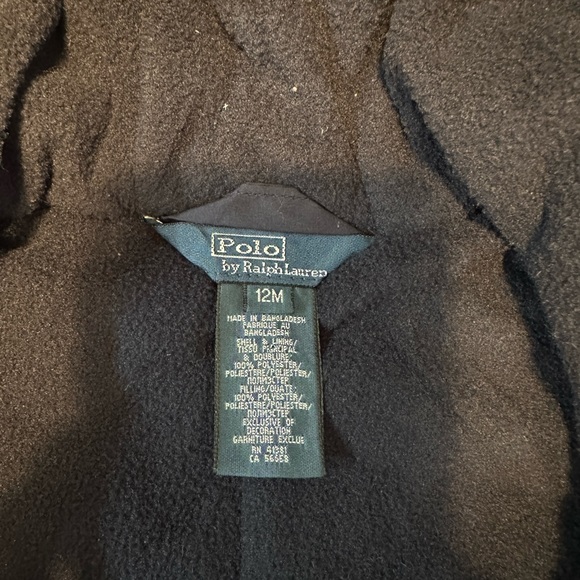 Polo Ralph Lauren Baby Boy Quilted Snow Suit  Size 12 Months Navy Blue - Picture 5 of 5